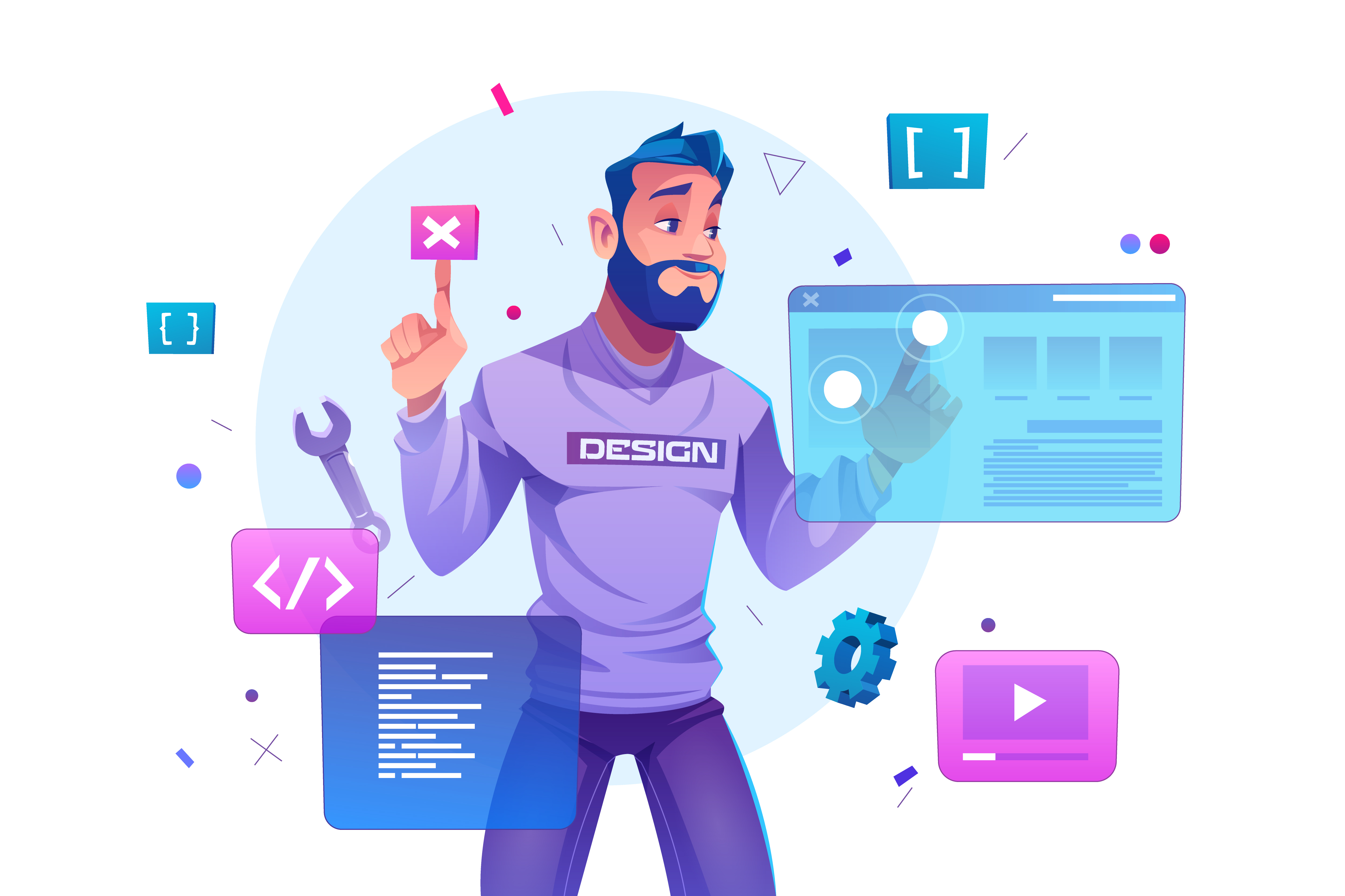 Custom Software Development Illustration